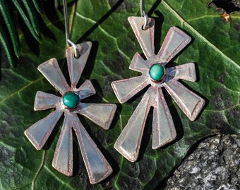 Copper Natural Turquoise Earrings