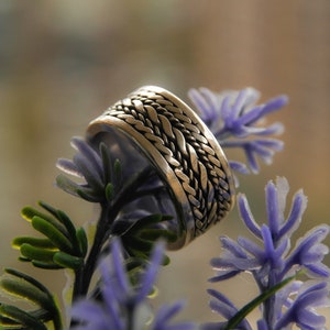 Sterling Silver Twisted Braid Spinner Ring