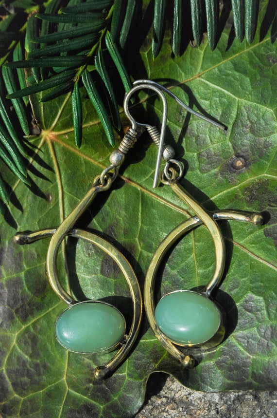 Green 2024 chalcedony earrings