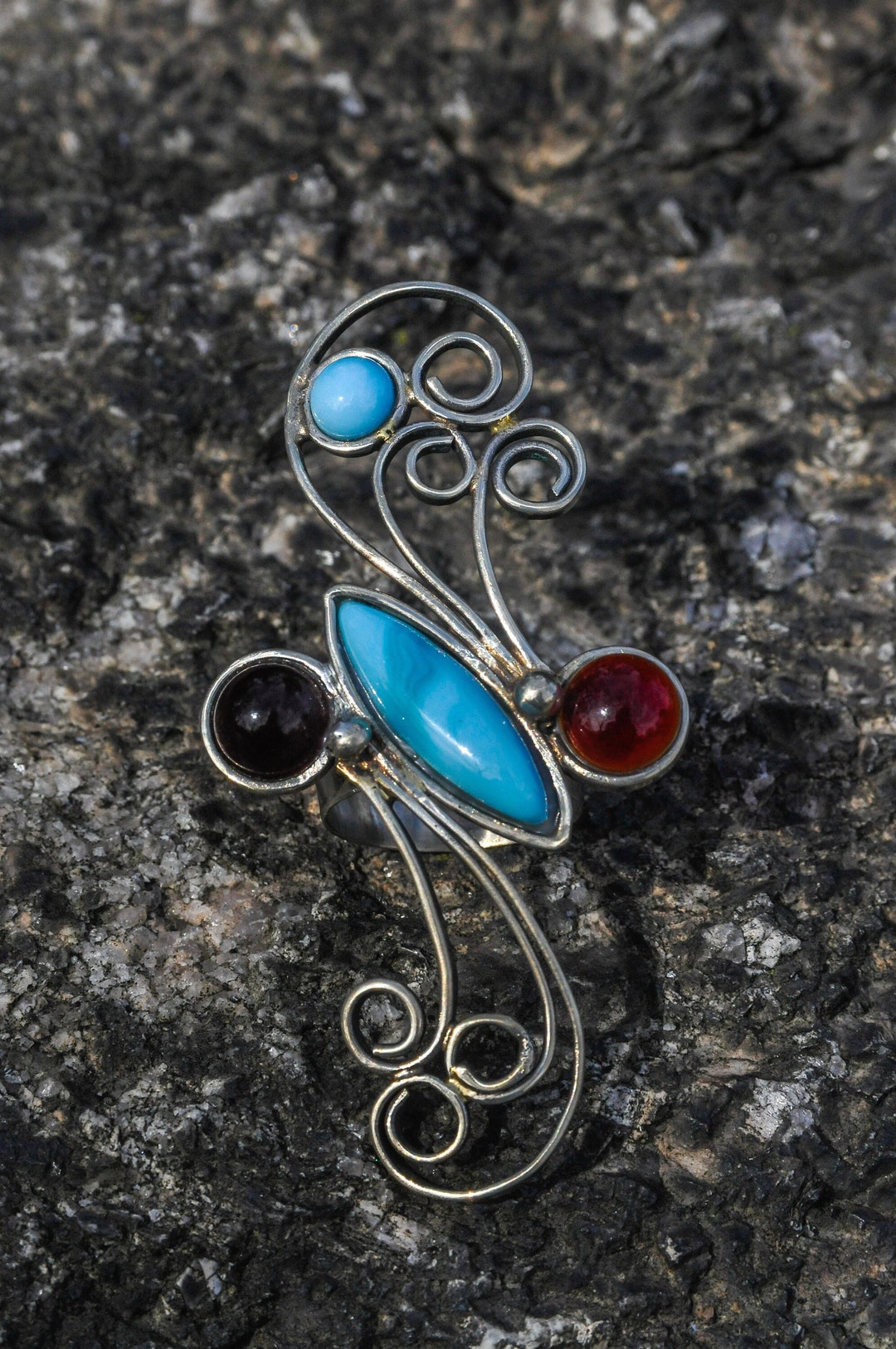 Melchior Smalta/glass Stone Ring Etsy