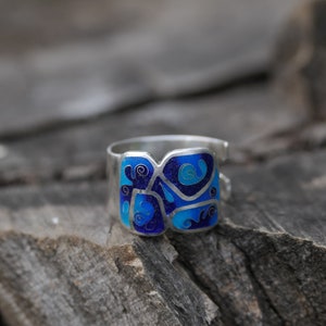 Adjustable Minankari Sterling Silver Ring