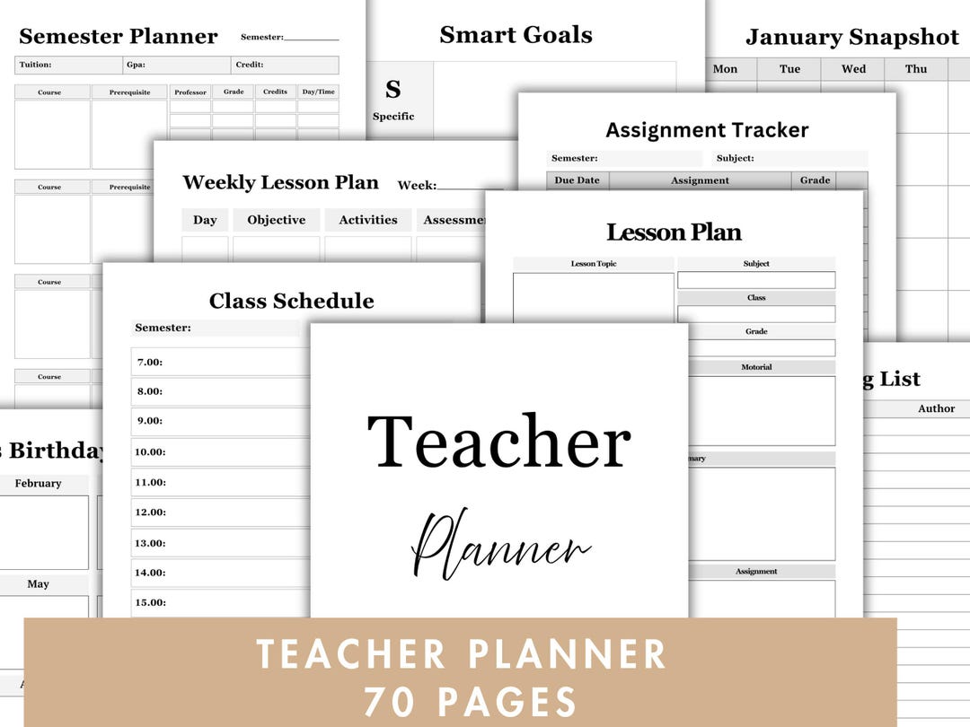 Teacher Planner | Lesson Plan Template | Printable Planner for Teachers ...