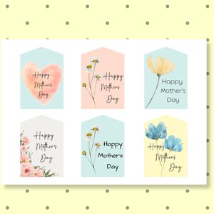 Mothers Day Gift Tag, Printable, Mothers Day Tag, Happy Mothers Day, 6 ...