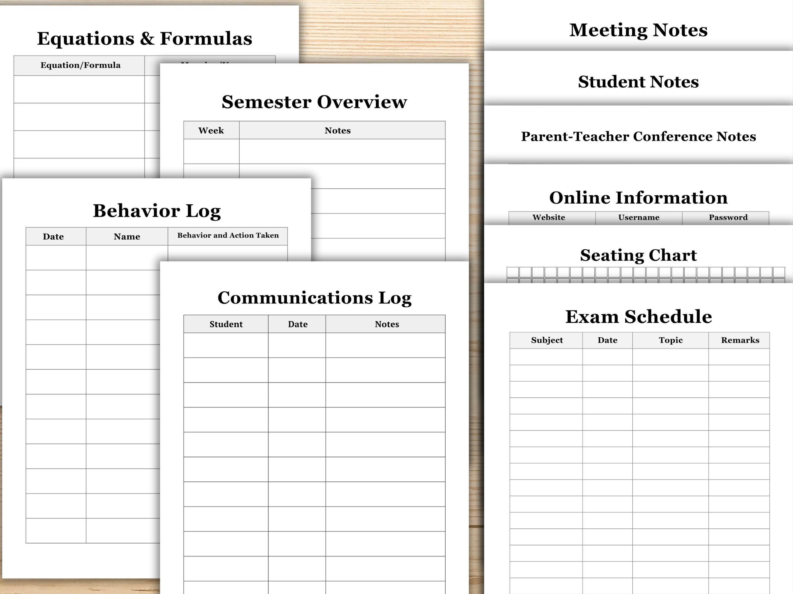 Teacher Planner | Lesson Plan Template | Printable Planner for Teachers ...