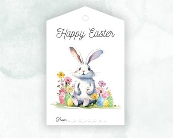 Printable Easter Gift Tag, Easter Bunny, Easter Gift, Happy Easter Gift Tag, Easter Card