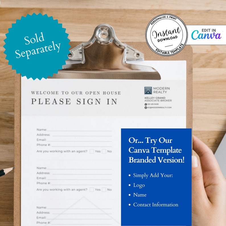 Real Estate Open House Sign-in Sheet
