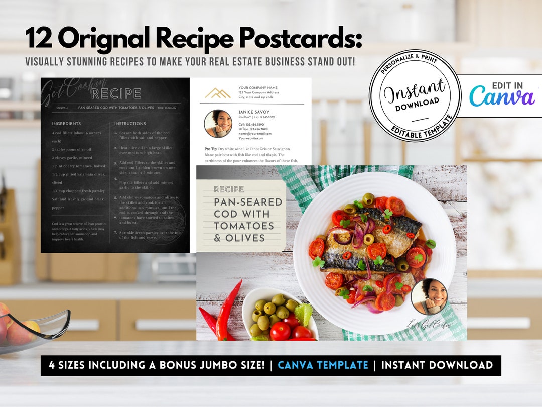 Monthly Recipe Postcards for Realtors 12 Delicious Mouthwatering Recipes for Your Clients