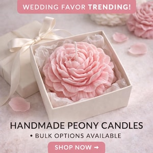 Bulk Peony Flower Candles, Wedding Party Favors, Bridal Candle Favors ...