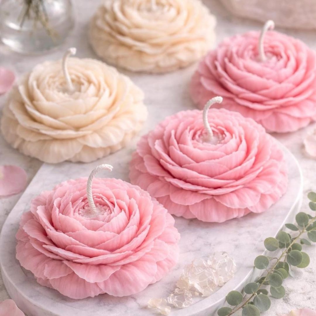 Bulk Peony Flower Candles, Wedding Party Favors, Bridal Candle Favors ...