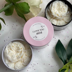 I Love You Mom Blooming Peony - gift for her, birthday gift, unique candle gift, Mother’s Day gift candle, floral design candle