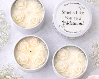 Smells Like Bridesmaid Proposal Soy Candle with Flowers Smells Like You’re a Bridesmaid