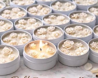 Bulk 2 oz Floral Soy Candles – Wedding, Baby Shower, Party Favors