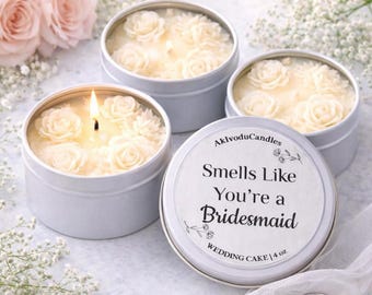 Smells Like You’re a Bridesmaid Proposal Candle, Soy Wax Floral Scent (4 oz)