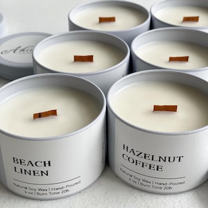 4oz Soy Candle with Wood Wick: Party Favor Candle