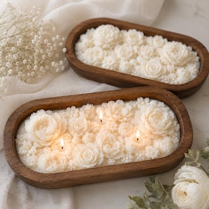 Floral Dough Bowl Candle – Birthday Gift, Wedding Candle