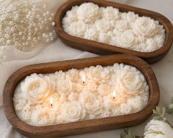 Floral Dough Bowl Candle – Birthday Gift, Wedding Candle