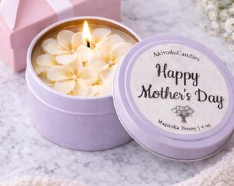 Bulk Mother’s Day Candle 4oz – Gardenia Flower Gift, Soy Wax Tin