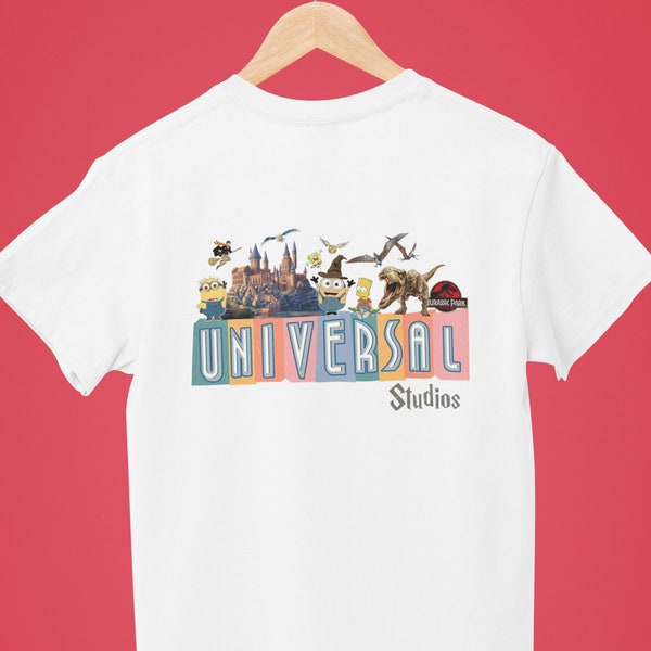 Theme Parks Orlando Studios Characters Cartoons Retro Style Matching Family Group  Gift Uni Sex T Shirt