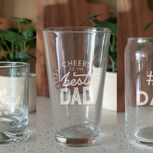 Best Dad Ever Custom Engraved Glass | Gift for Dad | Laser Etched | Dishwasher Safe