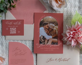 Romantic Script Wedding Invitation Suite: Semi-Custom Design