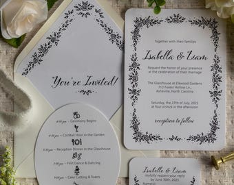 Romantic Elegant Wedding Invitation Suite: Semi-Custom Design