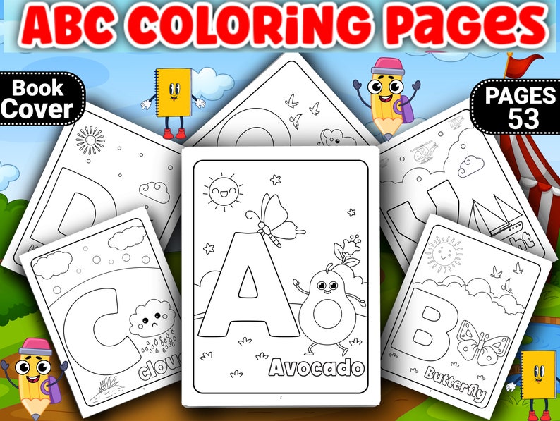 ABC Alphabet Coloring Book - Etsy