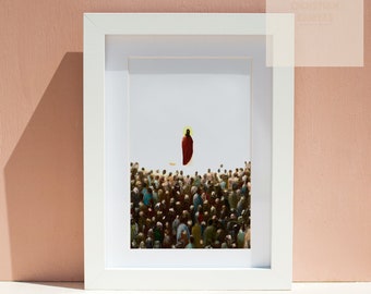 Feeding the Multitude, Jesus Feeds 5000, Miracle of the Loaves and Fishes, Digital Print, Oil Painting, Jesus Art, Bible Wall Art, Faith
