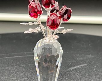 Vintage-swarovski-rose-flower-crystal-clear-figurine-1990-home