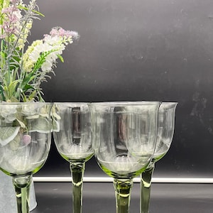 Pier 1 Green Handblown Wine Glasses