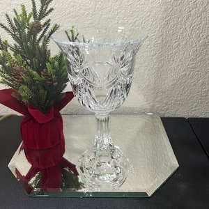 Large Cut Crystal Compote with Pedestal Base