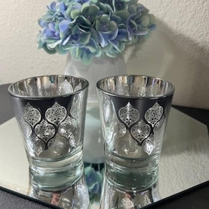 Silber galvanisiert und klar Doppel Old Fashioned Brille