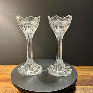 Lotus Candlestick Holders by Gorham Crystal
