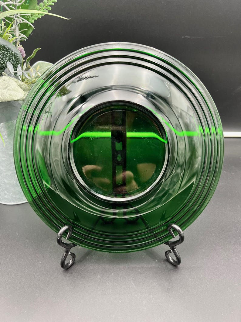 Vintage Emerald Green Glass Plate - Etsy