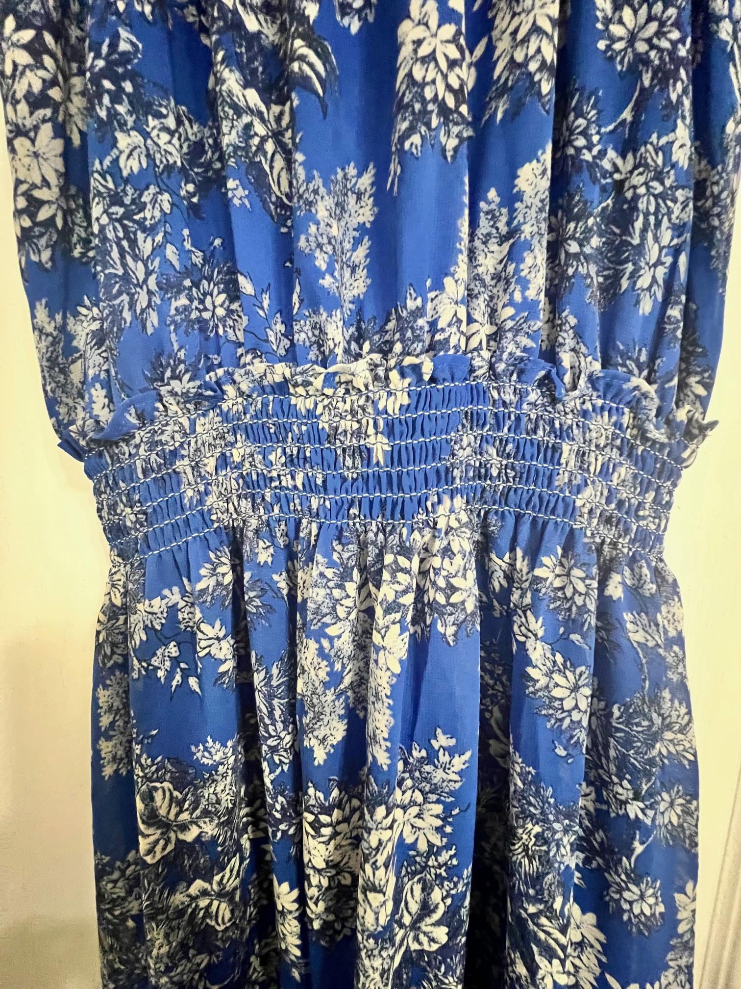 Max Studio Blue Floral Halter Top Maxi Dress - Size Small - Etsy