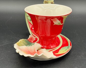 Franz Collection Island Beauty Hibiscus Cup and Saucer Set - Etsy