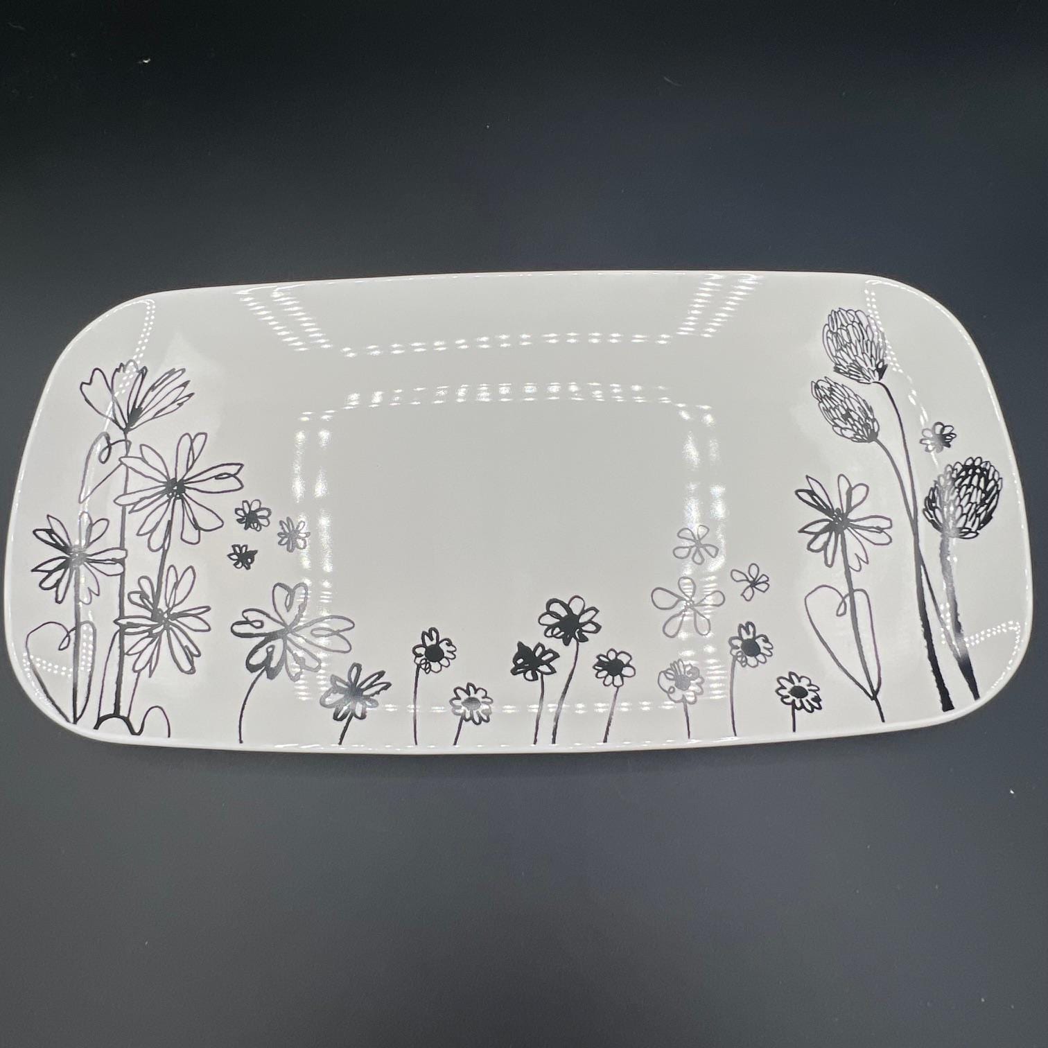Kate Spade New York Garden Doodle Serving Tray - Etsy