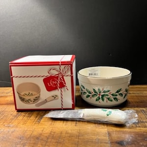 Lenox Holiday Dip Bowl with Spreader