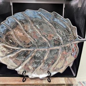 Mariposa Brillante Large Silver Leaf Tray/Platter