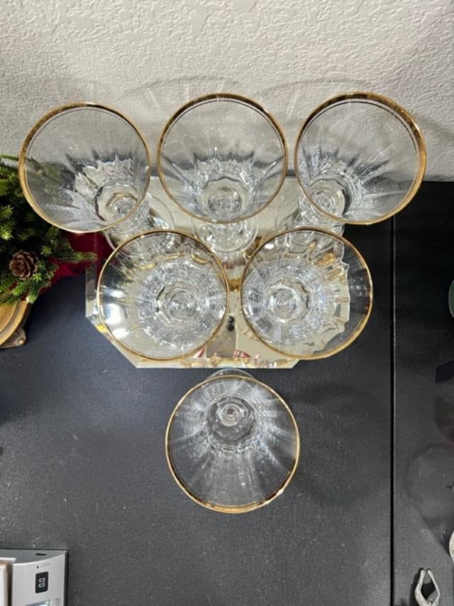 Mikasa Jamestown Clear With Gold Iced Tea Goblets Etsy