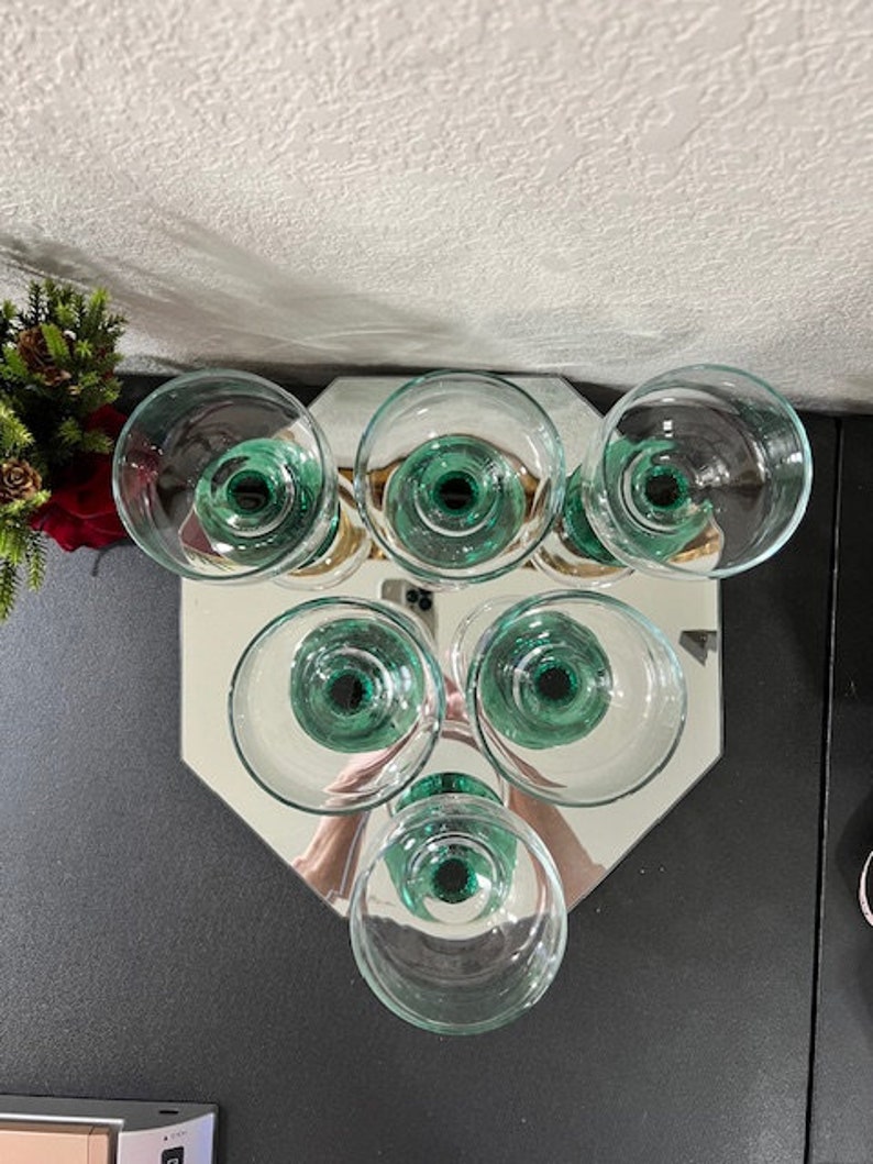 Libbey Cactus Green Stem Margarita Glasses Etsy