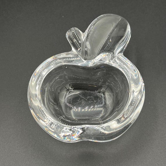Vintage Vannes Cristal France Apple Art Glass Trinket Box