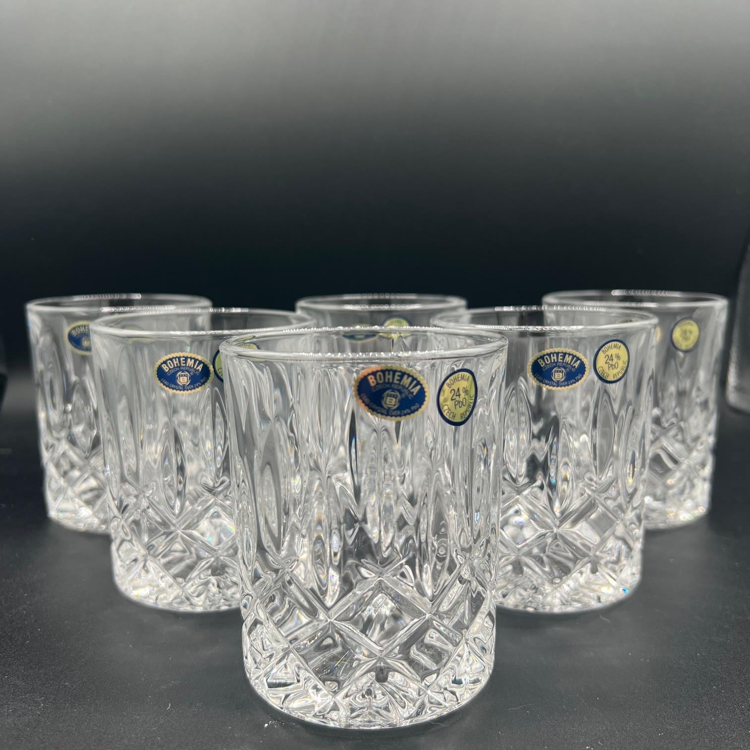 Bohemia Crystal on the Rock Glasses - Etsy