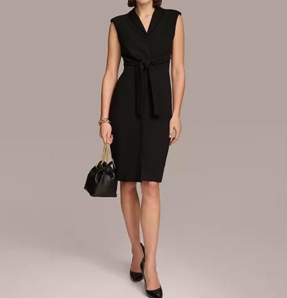Donna Karan Women's Tie-Front Sleeveless Blazer Dress Size 4 NWT Donna Karan Women's Tie-Front Sleeveless Blazer Dress Size 4 NWT