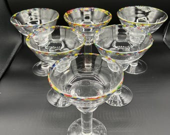 Confetti Rim Margarita Glasses