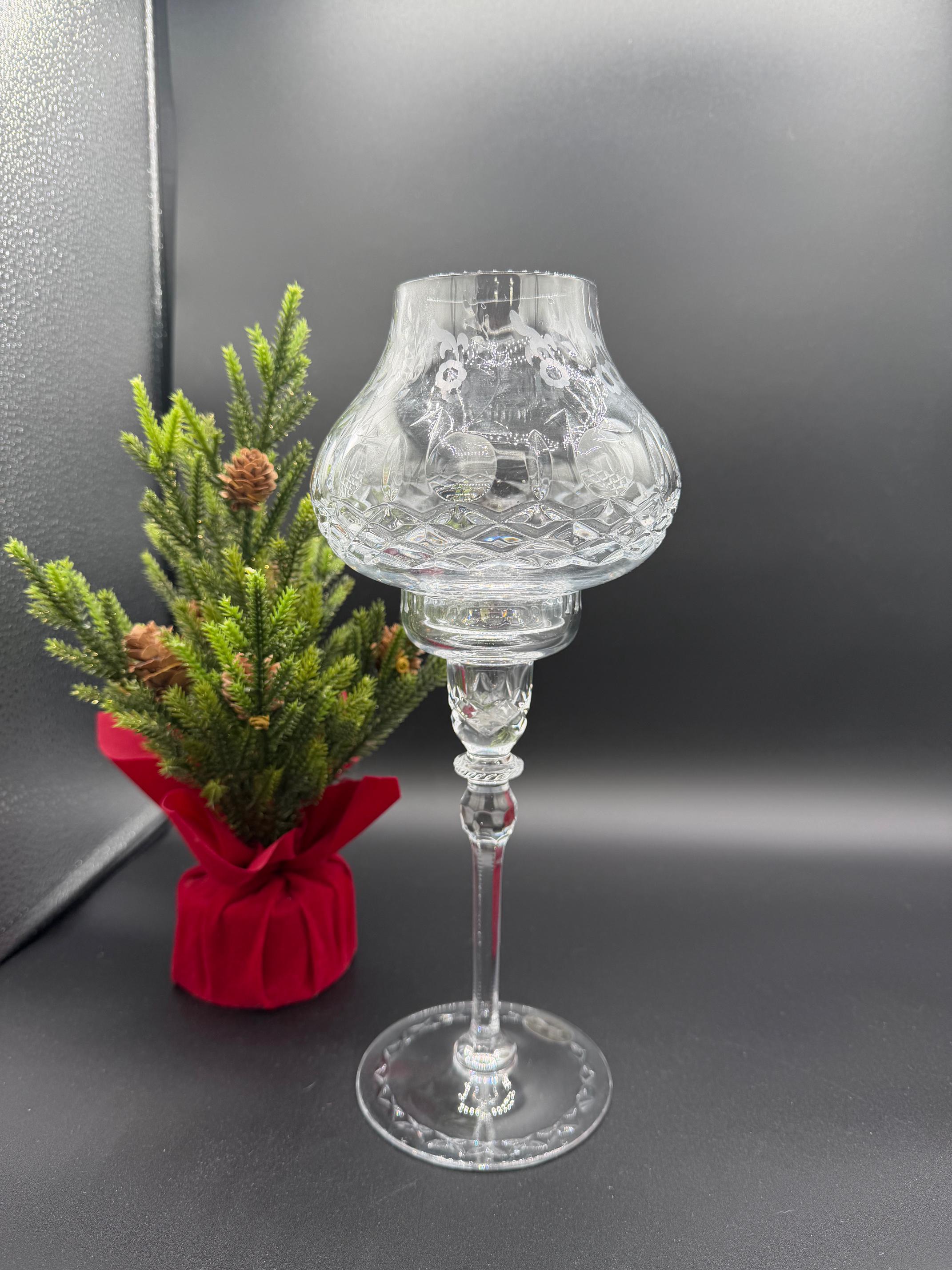 チェコ製クリスタル LED8灯W56H飾り入れ 46チェン長20チェン入れて66 Rogaska Crystal Gallia Hurricane Candle Lamp - Etsy