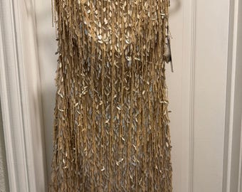 slim fit dress slacks liv foster gold beaded dress (14) – Well-Dressed main image 1