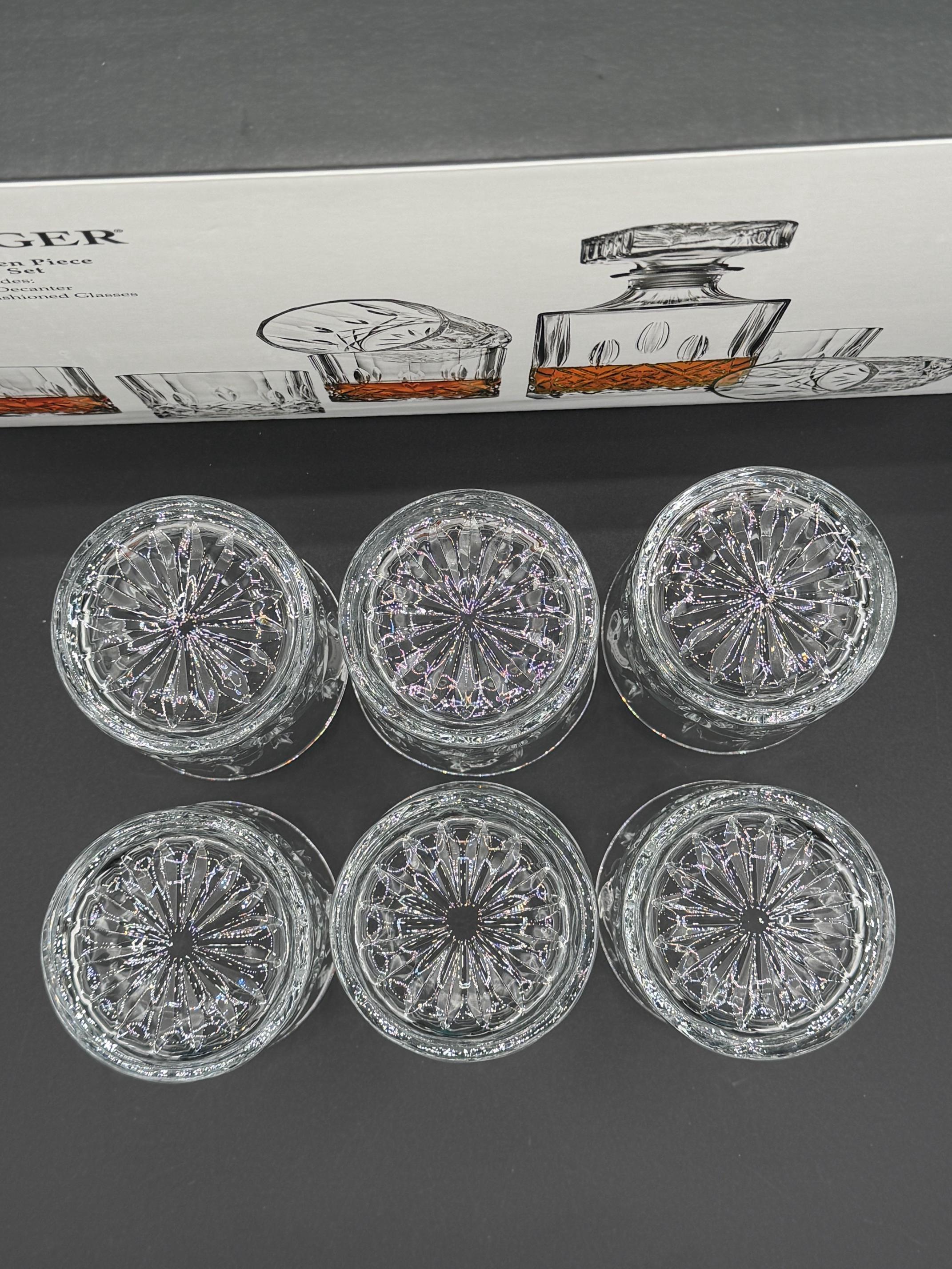 Godinger Diamond Seven Piece Whiskey Set - Etsy