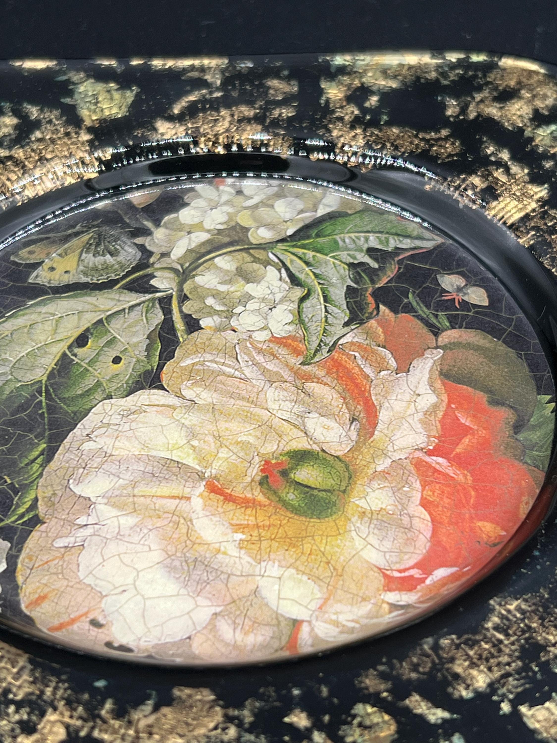 Vintage Lesley Roy Reverse Glass Art Hand Painted Plate - Etsy