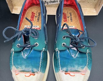 SPERRY, MENS SIZE 9, SLIP ON CANVAS, JAWS THEME SHOE Sperry Top Sider Jaws Limited Edition Men main image 3