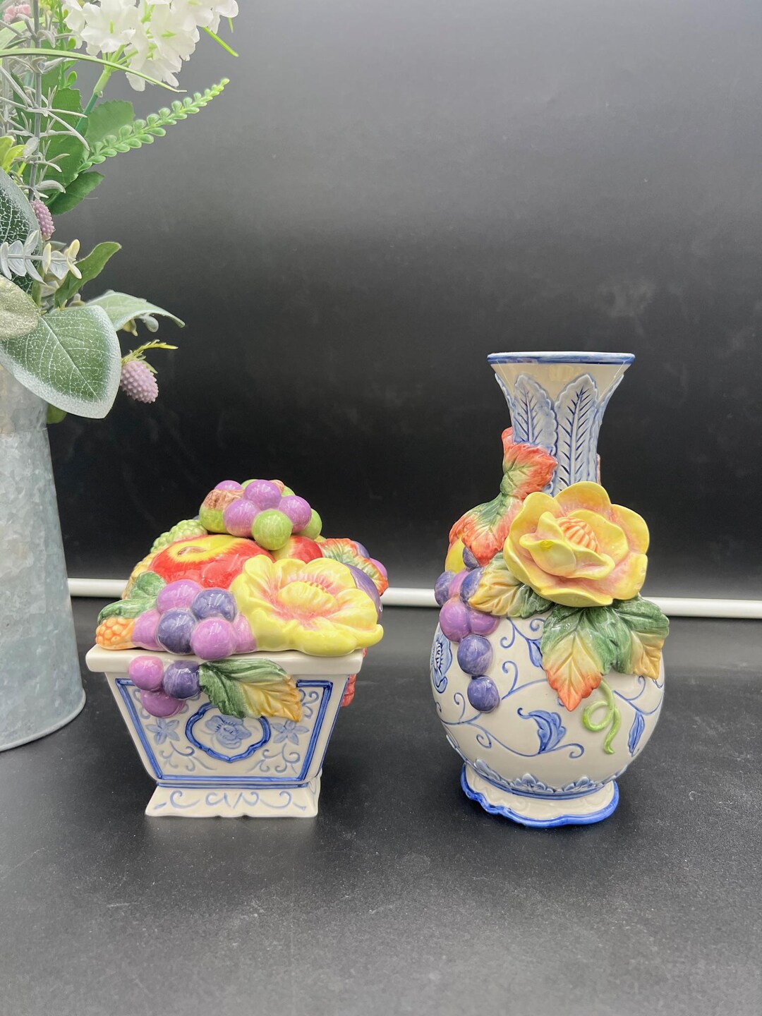 Fitz and Floyd Classic Ambrosia Posey Vase and Lidded Candle - Etsy